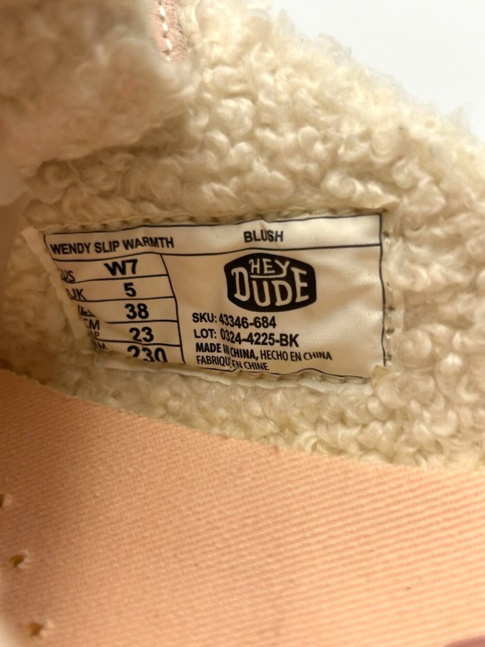 Hey Dude Women's Blush Pink Wendy Slip Warmth Slip-On Shoes Size 7 3564 - Picture 8 of 16